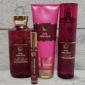 Bath & Body Works Pink Obsessed 4pc Set Body Wash, Cream, Mist, Perfume